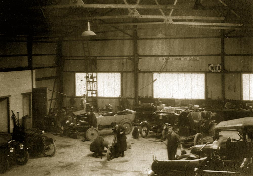 Inside the old Burnetts Garage